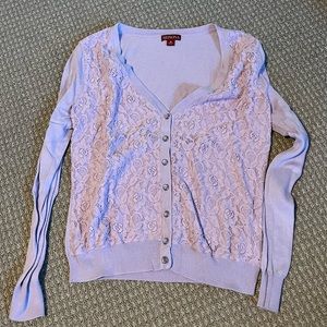 Purple Merona Flower Lace Cardigan